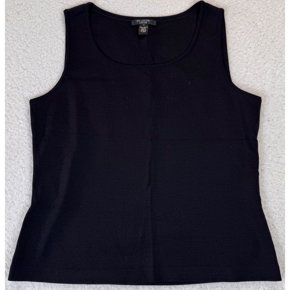 St. John Tops - St John Caviar Black Wool Blend Knit Tank Top Scoop Neck Sleeveless Medium